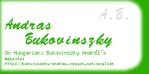 andras bukovinszky business card